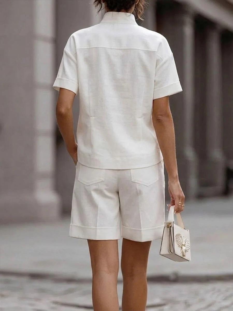 Clara | Effortless Linen Two-Piece Short Set