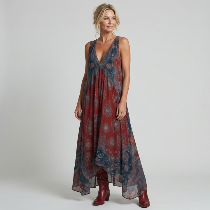 Lorraine™ | Flowy Waist-Tie Midi Dress