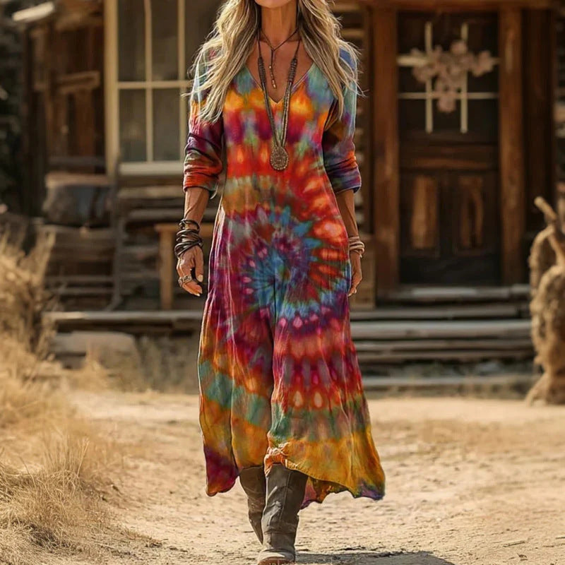 Mea | Long Sleeve Vintage Casual Dress