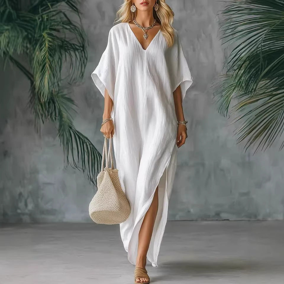 Evelyn™ | Flowy Linen Maxi Dress