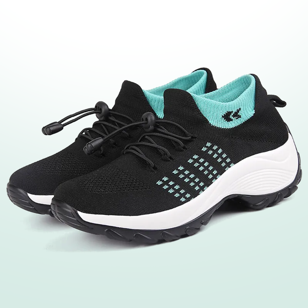 Ambulo Orthopedic Shoes Knit Fabric - Green Black
