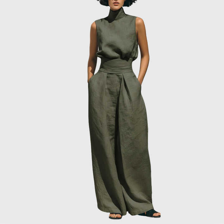 Arianne | Elegant Linen Wide-Leg Set