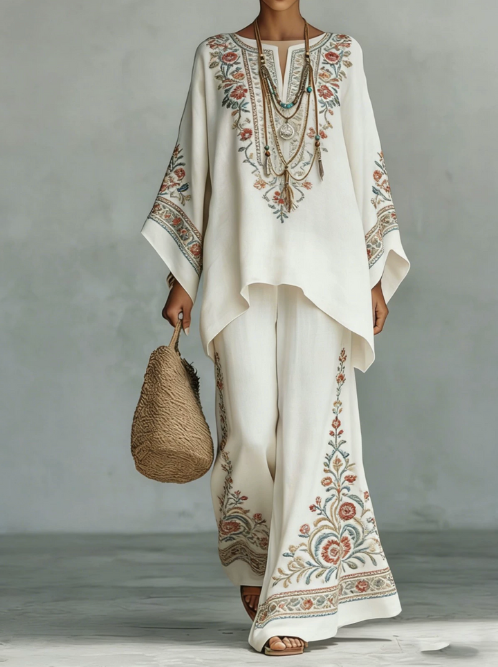 Célina™ | Elegant Linen Two-Piece Set