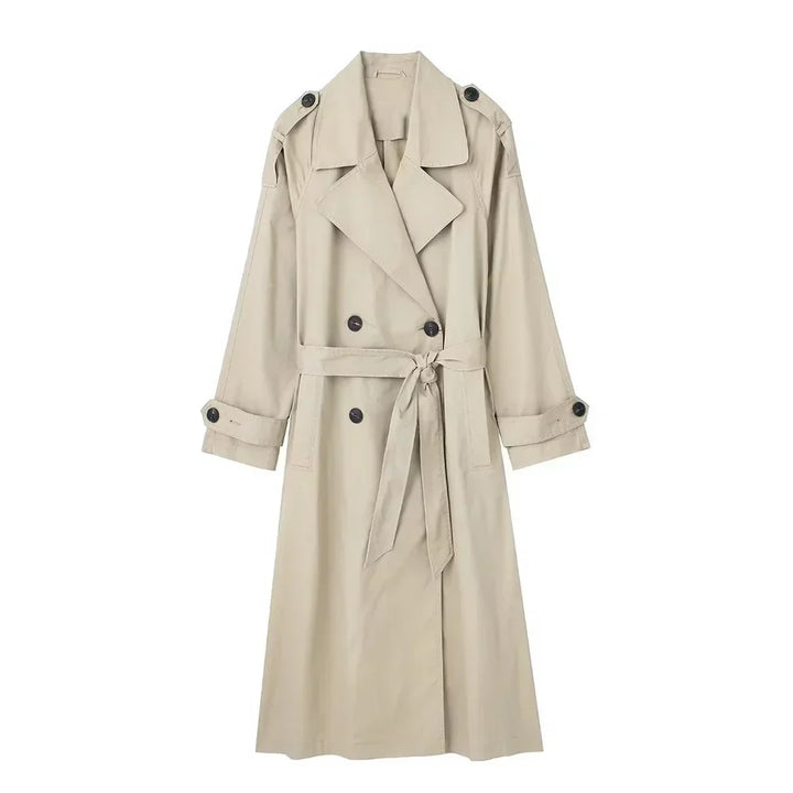 Black Trench Coat Women – Chic Double Breasted Design for Stylish Layering