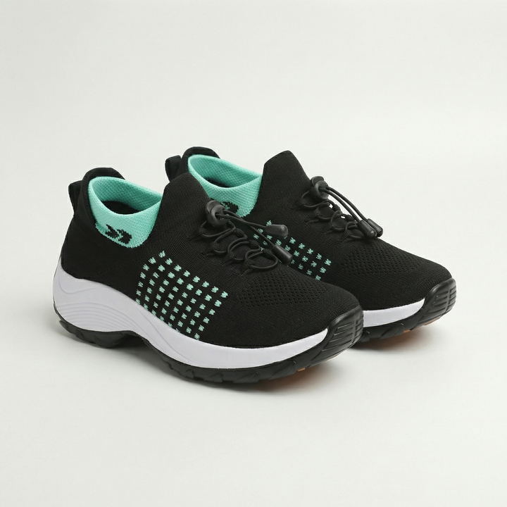 Ambulo Orthopedic Shoes Knit Fabric - Green Black