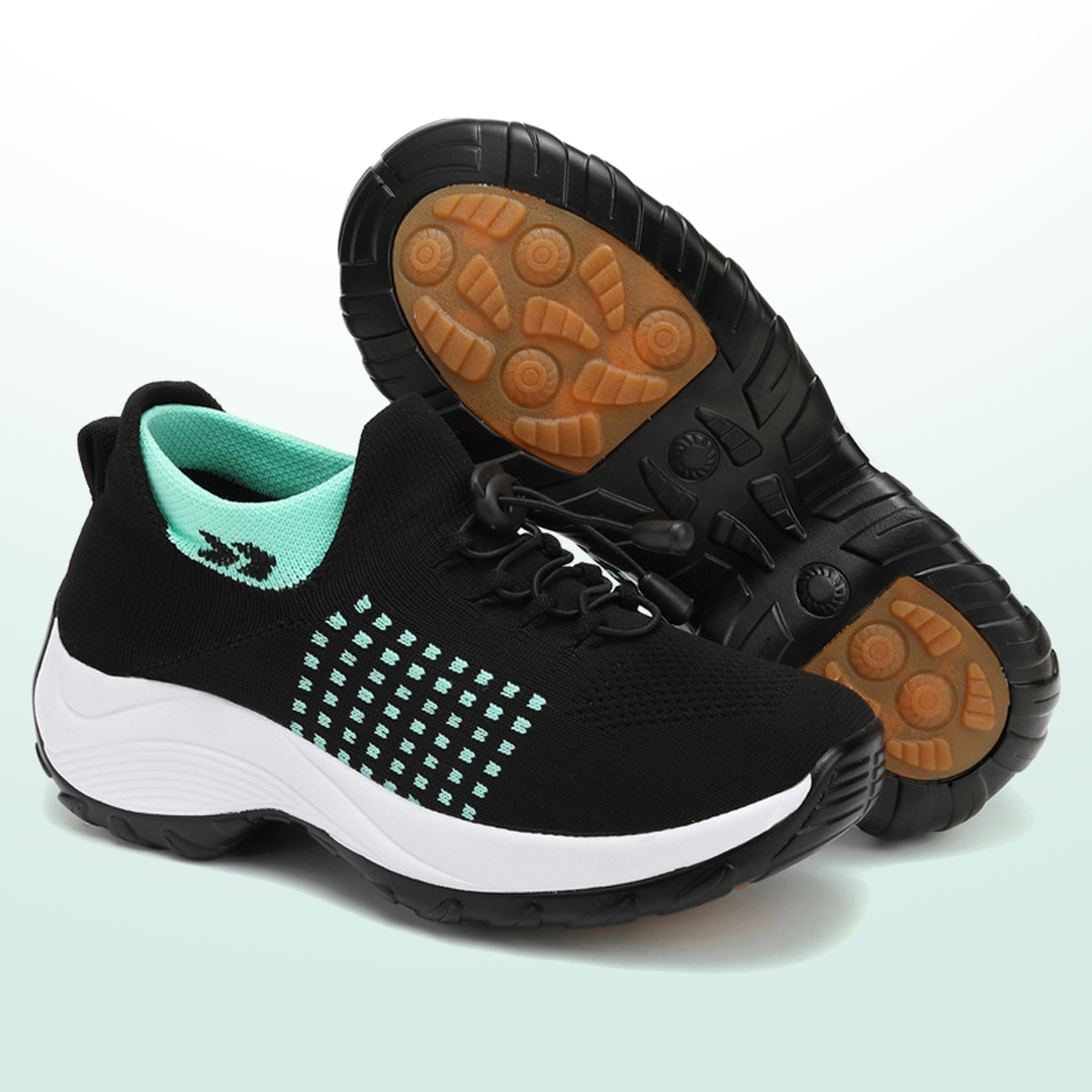 Ambulo Orthopedic Shoes Knit Fabric - Green Black