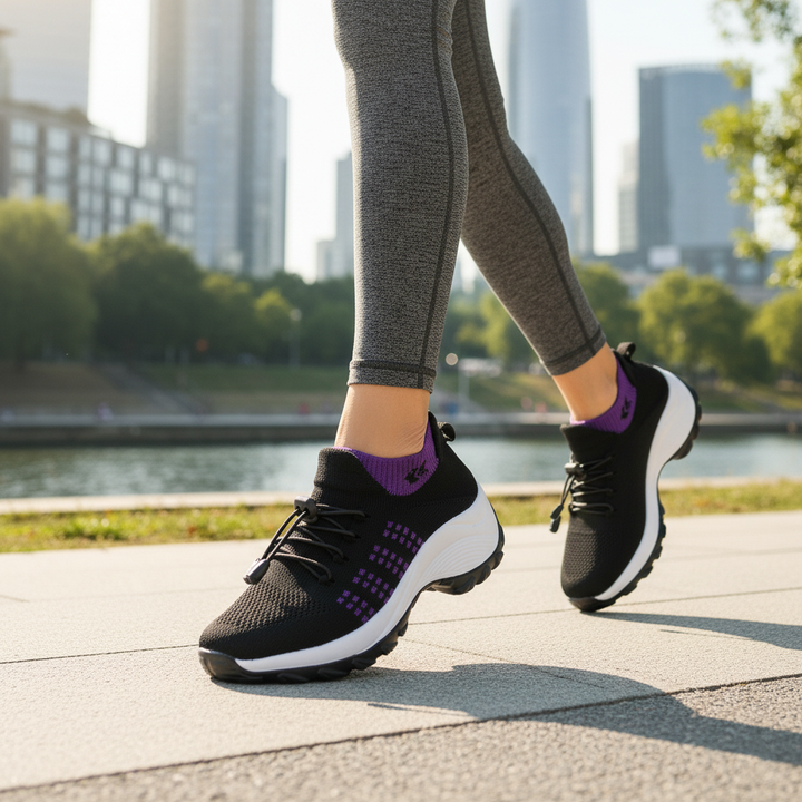 Ambulo Orthopedic Shoes Knitted Fabric - Purple Black