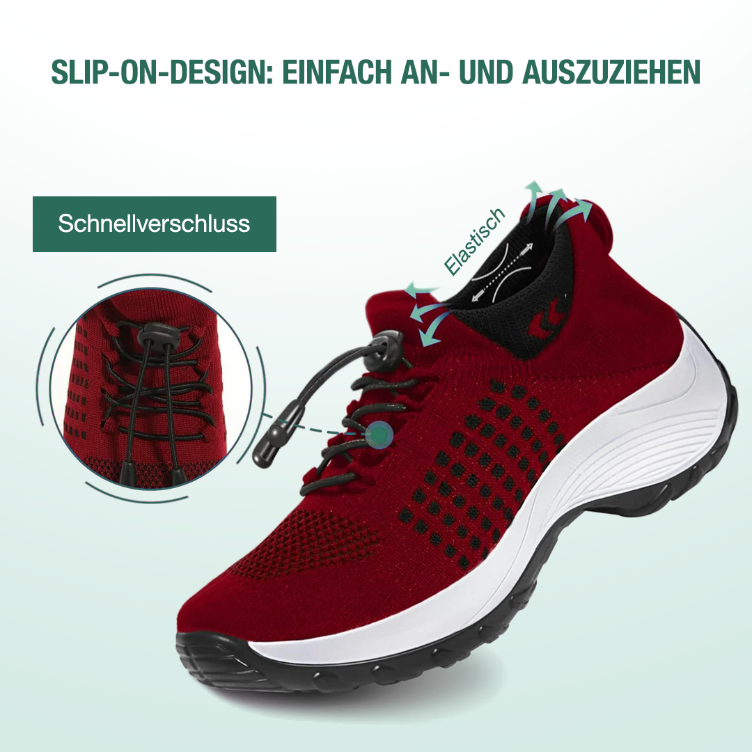 Ambulo Orthopedic Shoes Knit Fabric - Black Red
