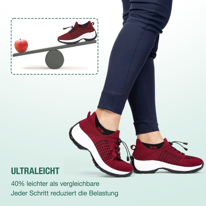 Ambulo Orthopedic Shoes Knit Fabric - Black Red