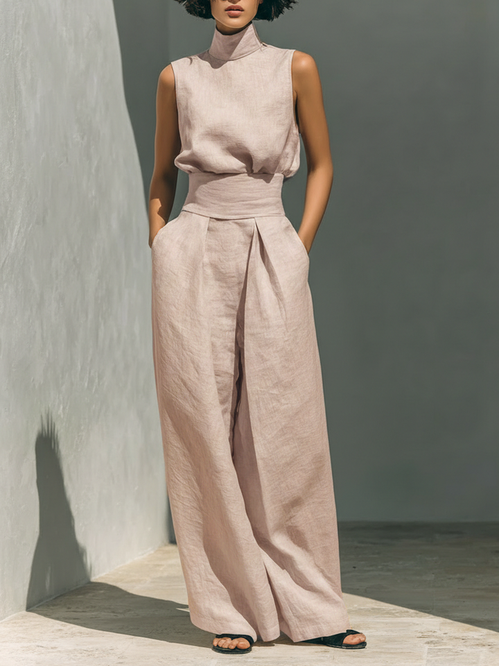 Arianne | Elegant Linen Wide-Leg Set