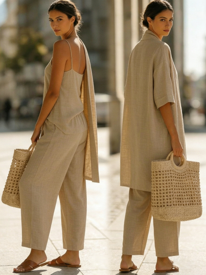 Ysabella™ | Effortless Linen-Cotton Three-Piece Set