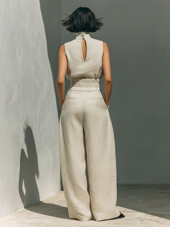 Arianne | Elegant Linen Wide-Leg Set