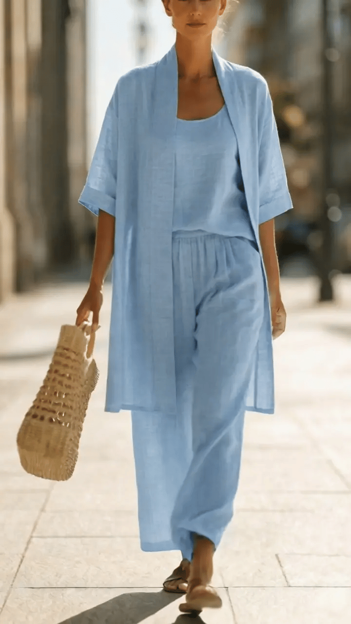Ysabella™ | Effortless Linen-Cotton Three-Piece Set