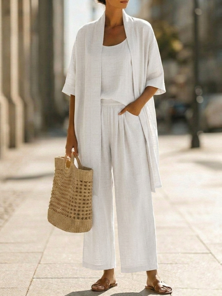 Ysabella™ | Effortless Linen-Cotton Three-Piece Set