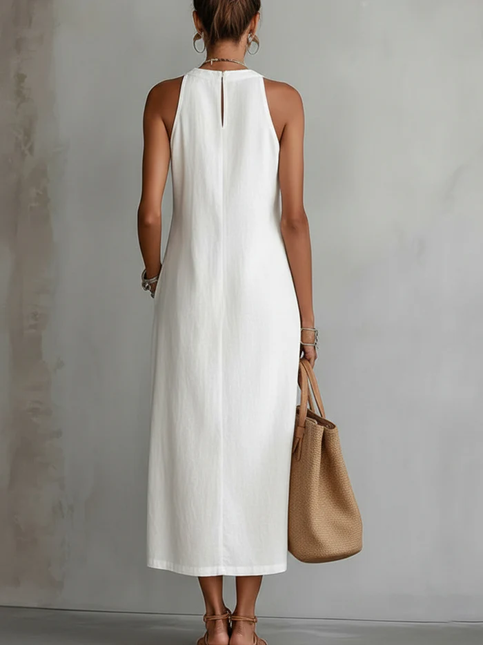 Diana™ | Cozy Linen Midi Dress