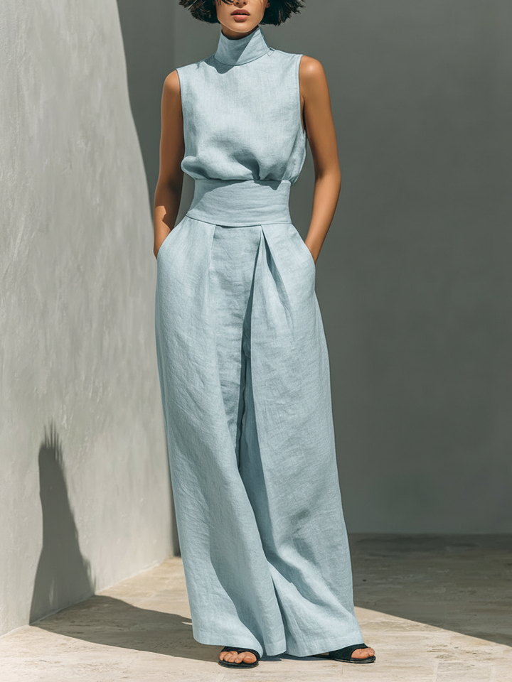 Arianne | Elegant Linen Wide-Leg Set