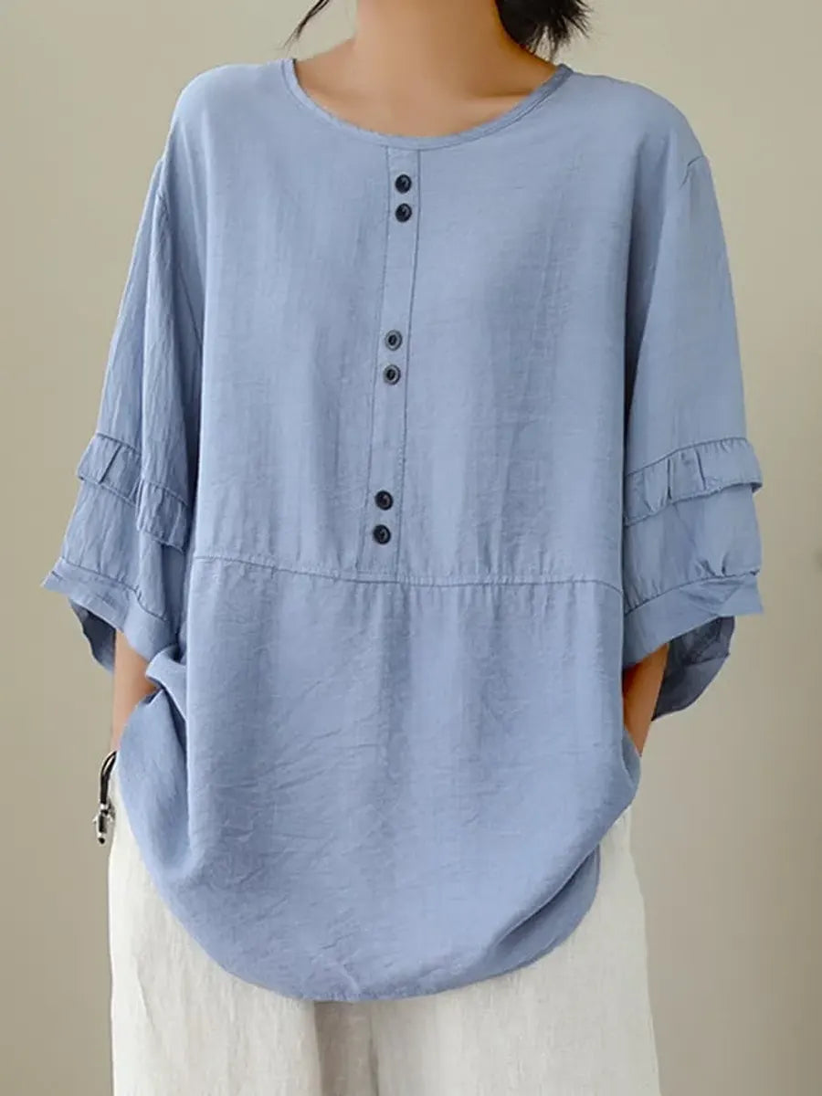 Elise™ | Relaxed Linen Blend Blouse