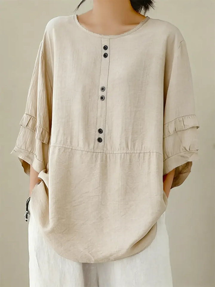 Elise™ | Relaxed Linen Blend Blouse