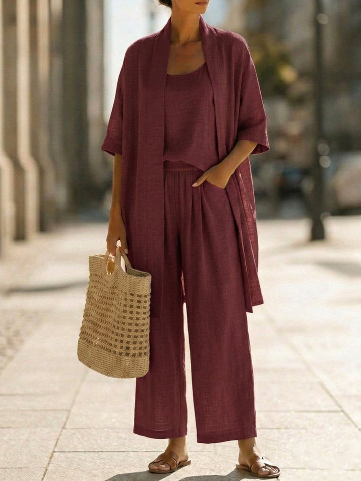 Ysabella™ | Effortless Linen-Cotton Three-Piece Set
