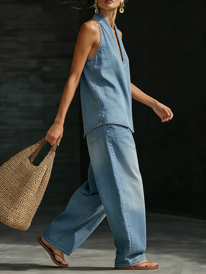 Margaret™ | Effortless Halter Two-Piece Set