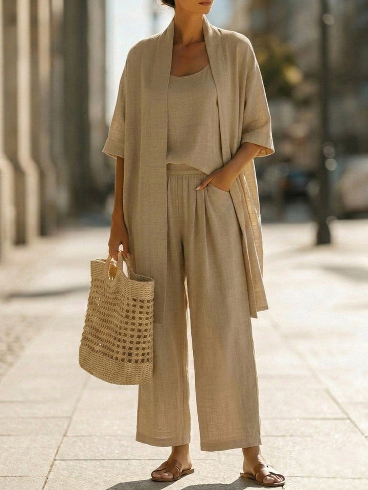 Ysabella™ | Effortless Linen-Cotton Three-Piece Set