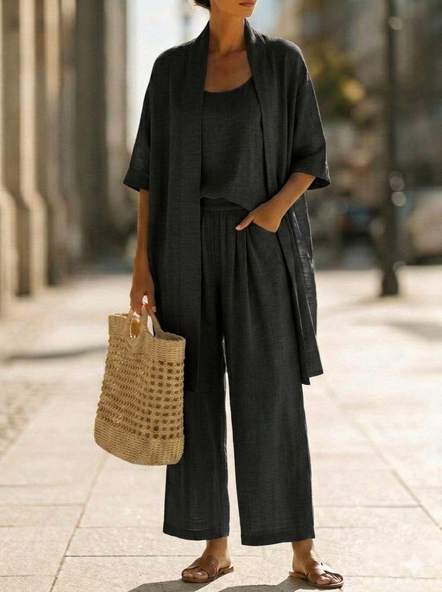 Ysabella™ | Effortless Linen-Cotton Three-Piece Set