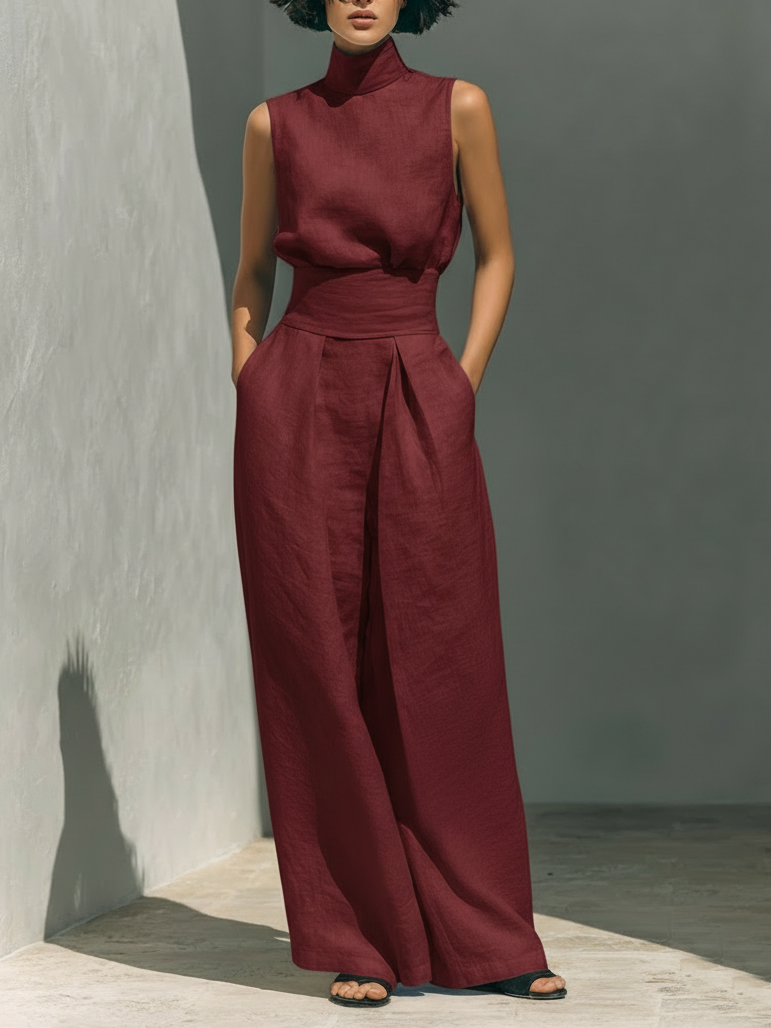 Arianne | Elegant Linen Wide-Leg Set
