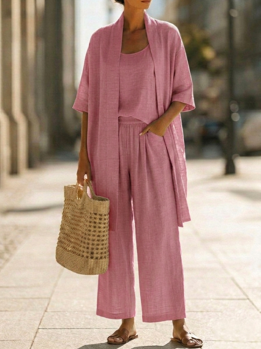 Ysabella™ | Effortless Linen-Cotton Three-Piece Set